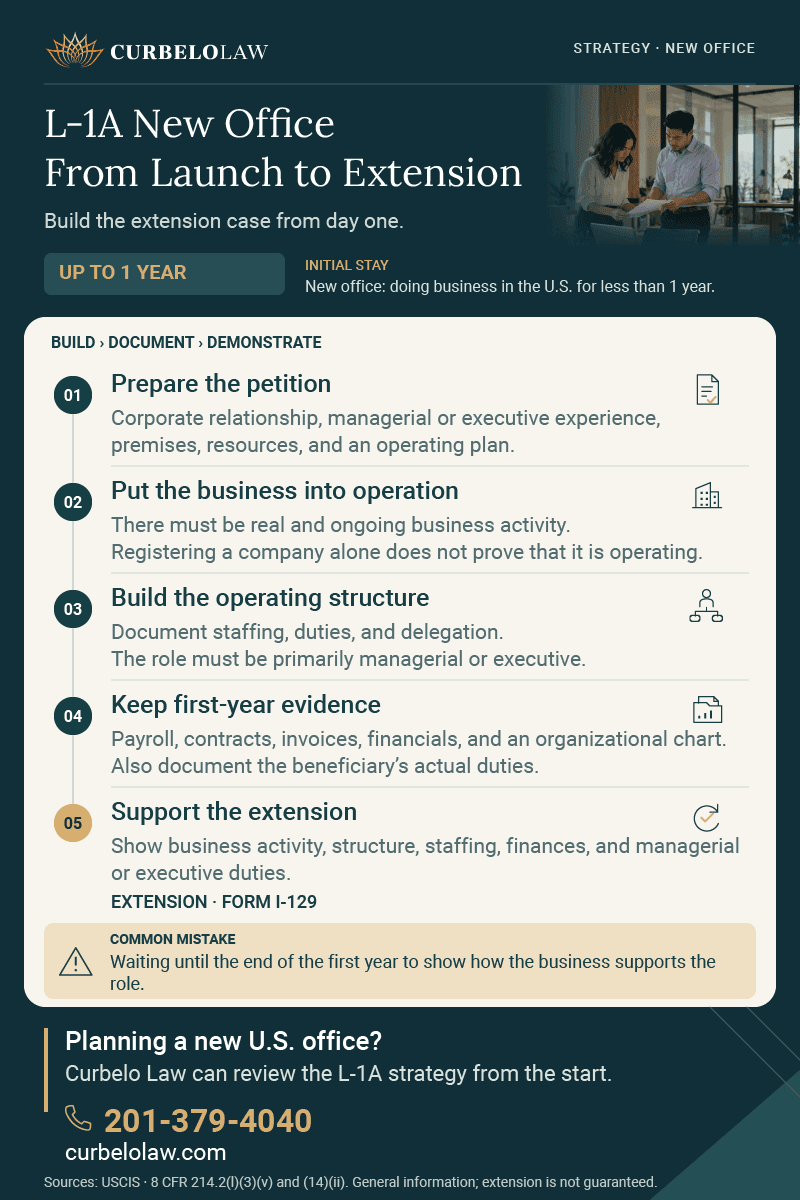 L-1A new office requirements for the first year and extension