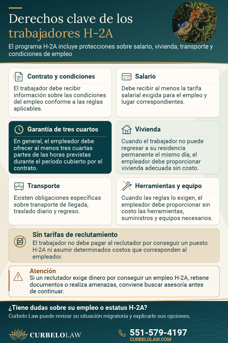 Derechos de los trabajadores con visa H-2A en Estados Unidos