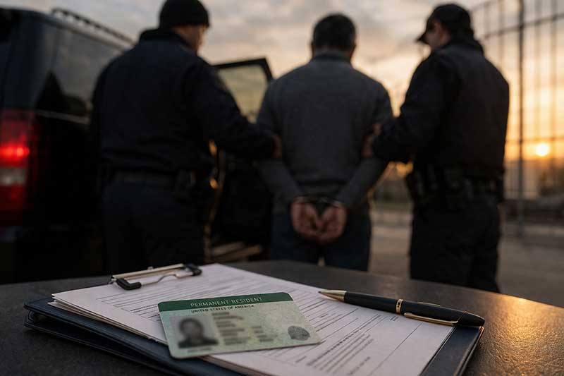green card holder detained at the airport