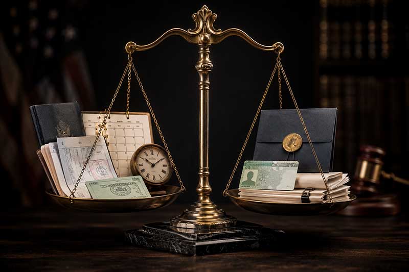 scale balancing legal status and lawful presence in the united states