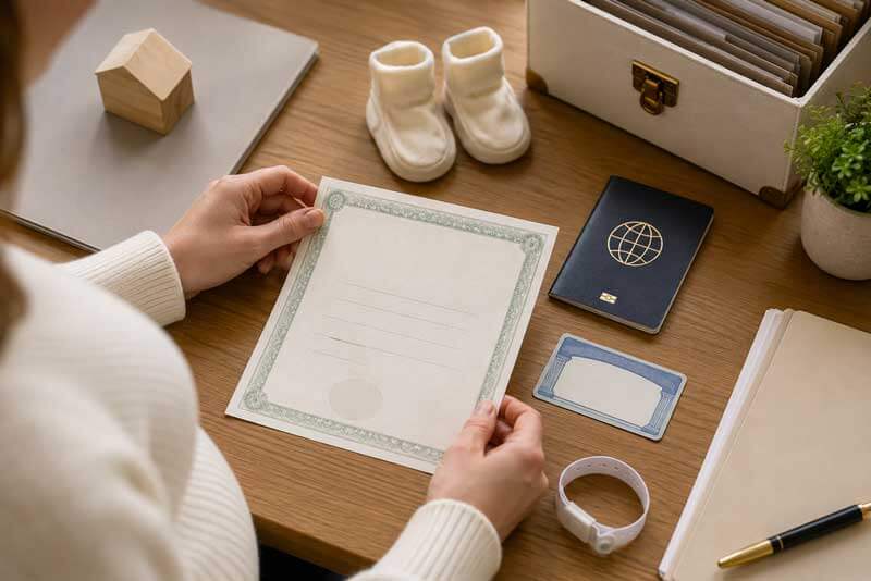 Documentos importantes de ciudadanía y nacimiento de un bebé en Estados Unidos
